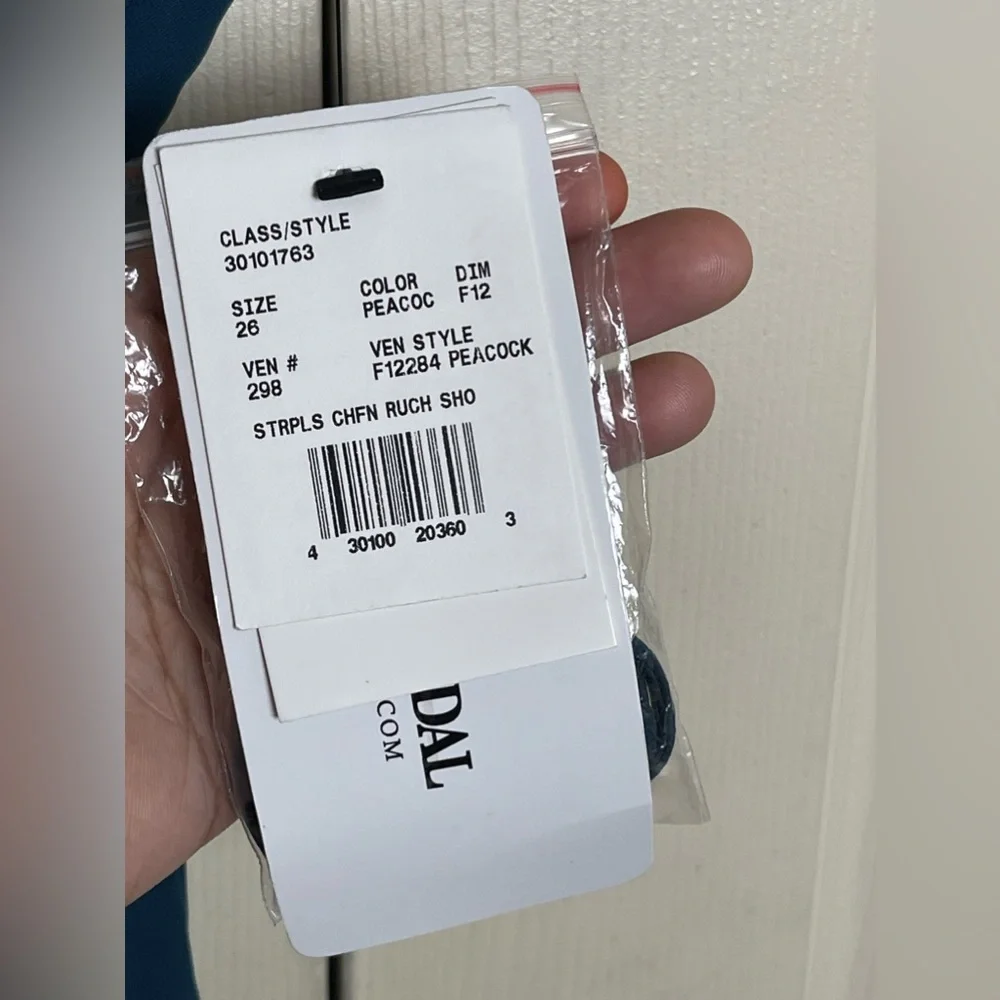 David’s Bridal Strapless Chiffon Short Dress Size 26 NWT - Picture 6 of 8